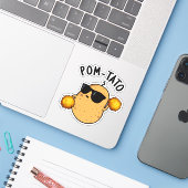 Pom-tato Funny Potato Pun Sticker (Laptop met iPhone)