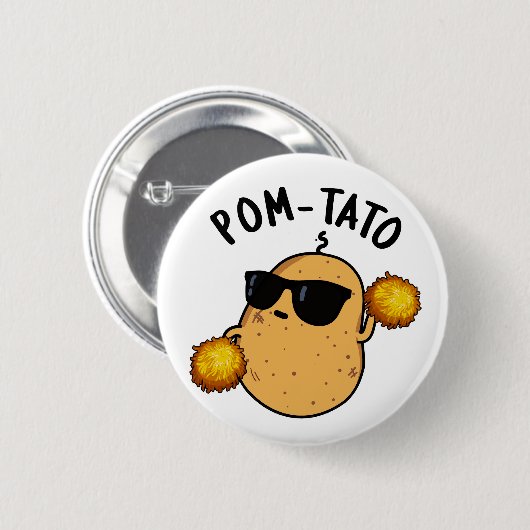 Pom-tato Grappige Aardappel Woordspeling Ronde Button 5,7 Cm (Voorkant /achterkant)