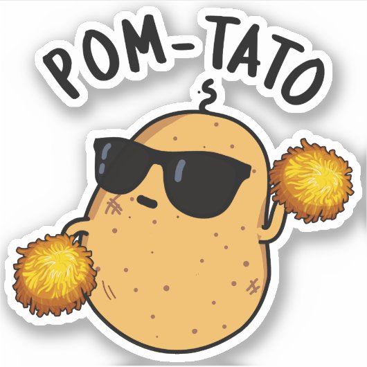 Pom-tato Grappige Aardappel Woordspeling  Sticker (Voorkant)