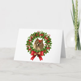 Pom Wreath Holiday Card Feestdagen Kaart