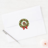 Pom Wreath Holiday Sticker (Envelop)