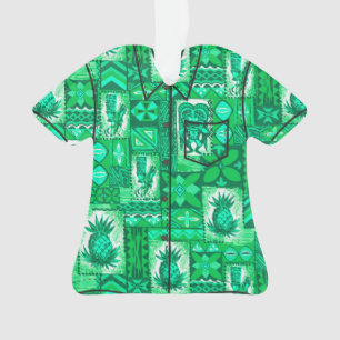 Pomaika’i Tiki Hawaiian Tapa Aloha Shirt Ornament