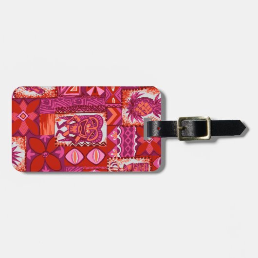 Pomaika’i Tiki Hawaiian  Tapa Bagagelabel (Voorkant horizontaal)