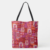 Pomaika’i Tiki Hawaiian  Tapa Beach Bag Tote Bag (Achterkant)