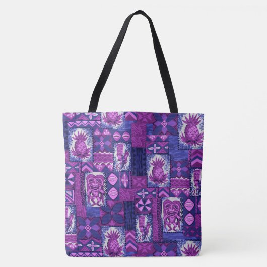 Pomaika’i Tiki Hawaiian  Tapa Beach Bag Tote Bag (Voorkant)