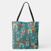 Pomaika’i Tiki Hawaiian  Tapa Beach Bag Tote Bag (Achterkant)
