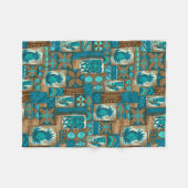 Pomaika’i Tiki Hawaiian  Tapa Fleece Deken (Voorkant (Horizontaal))