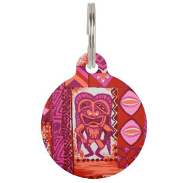 Pomaika’i Tiki Hawaiian Tapa Huisdierpenning