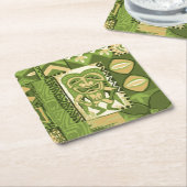 Pomaika’i Tiki Hawaiian  Tapa Kartonnen Onderzetters (Schuin)