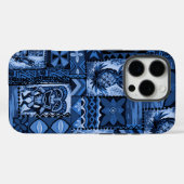 Pomaika’i Tiki Hawaiian Tapa Navy Case-Mate iPhone Case (Achterkant (horizontaal))