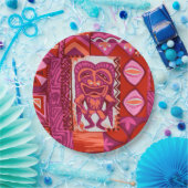 Pomaika’i Tiki Hawaiian Tapa Papieren Bordje (Feest)