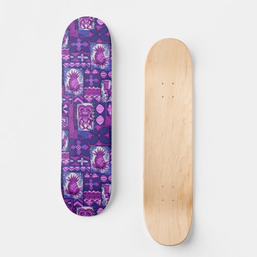 Pomaika’i Tiki Hawaiian  Tapa Persoonlijk Skateboard (Voorkant)