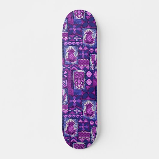 Pomaika’i Tiki Hawaiian Tapa Persoonlijk Skateboard (Voorkant)