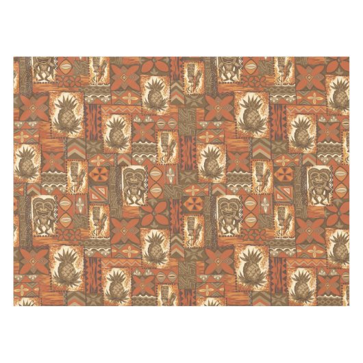 Pomaika’i Tiki Hawaiian  Tapa Tafelkleed (Voorkant (Horizontaal))