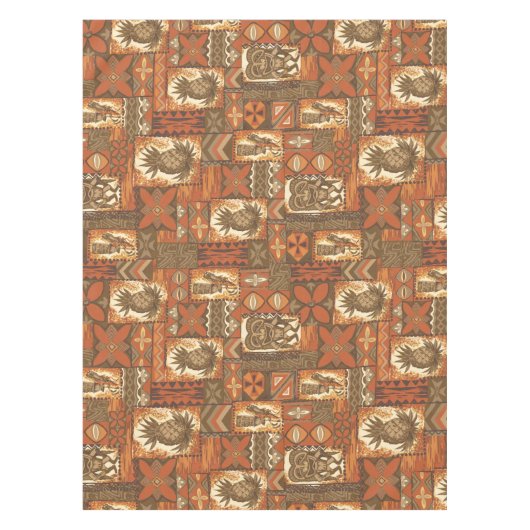 Pomaika’i Tiki Hawaiian  Tapa Tafelkleed (Voorkant)