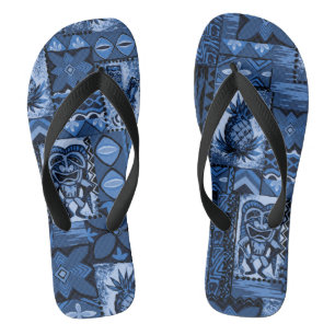 Pomaika’i Tiki Hawaiian Tapa Teenslippers