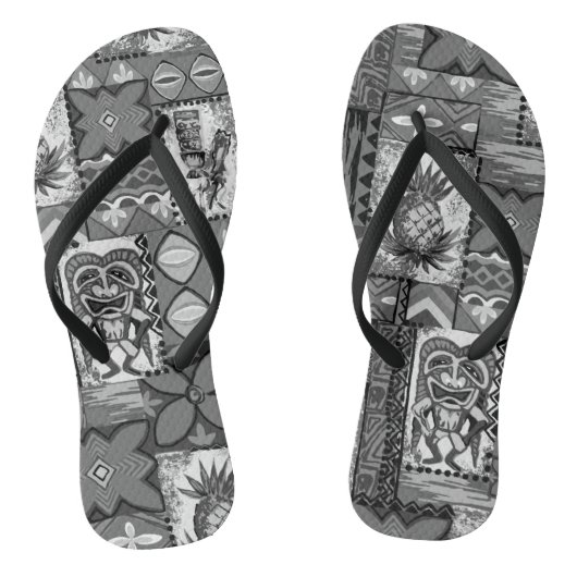 Pomaika’i Tiki Hawaiian  Tapa Teenslippers (Voetbed)