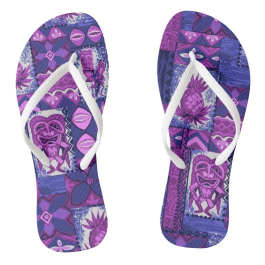 Pomaika’i Tiki Hawaiian  Tapa Teenslippers (Voetbed)