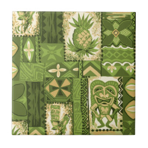 Pomaika’i Tiki Hawaiian  Tapa Tegeltje