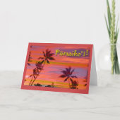 Pomaikai Good Luck in Hawaiian met Palm Trees Kaart (Voorkant)