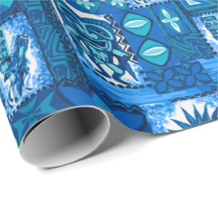 Pomaika'i Tiki Hawaiiaanse Vintage Tapa Met twee Cadeaupapier