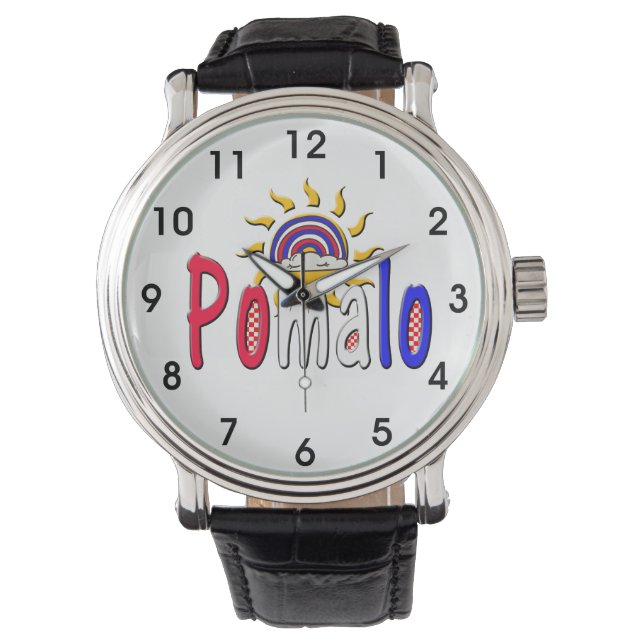 Pomalo – Kroatische ontspanning met zon en regenbo Horloge (Voorkant)