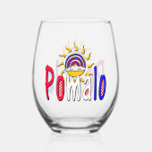 Pomalo – Kroatische ontspanning met zon en regenbo Wijnglas Zonder Voet (Voorkant)