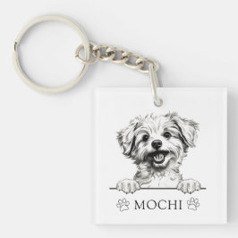 Pomapoo Hond Hand Tekening Gepersonaliseerd Sleutelhanger