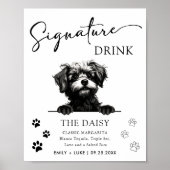 Pomapoo Hond Trouwhandtekening Drink Teken Poster (Voorkant)