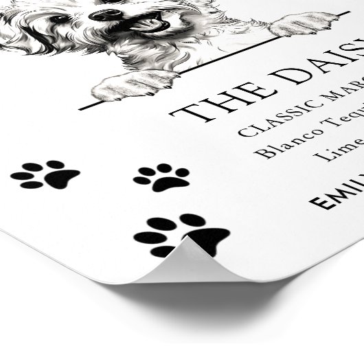 Pomapoo-hondenbruiloft Signature-drankteken Poster (Hoek)