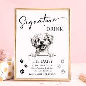 Pomapoo-hondenbruiloft Signature-drankteken Poster