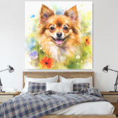 Pomchi Floral Waterverf Canvas Afdruk (Insitu (Slaapkamer))