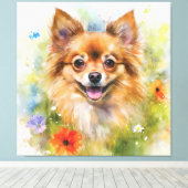 Pomchi Floral Waterverf Canvas Afdruk (Insitu (Houten vloer))