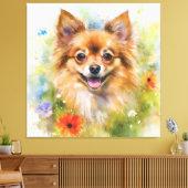 Pomchi Floral Waterverf Canvas Afdruk (Insitu (Woonkamer))