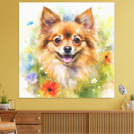 Pomchi Floral Waterverf Canvas Afdruk
