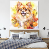 Pomchi Herfst Waterverf Canvas Afdruk (Insitu (Slaapkamer))