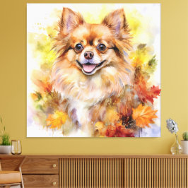 Pomchi Herfst Waterverf Canvas Afdruk
