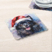 Pomchi Santa Kartonnen Onderzetters (Gebogen)