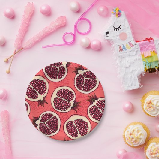 Pomegranaat 2 papieren bordje (Feest)
