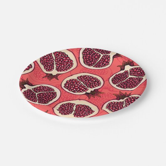 Pomegranaat 2 papieren bordje (Gekanteld)