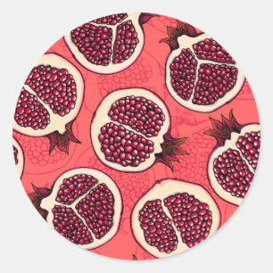 Pomegranaat 2 ronde sticker