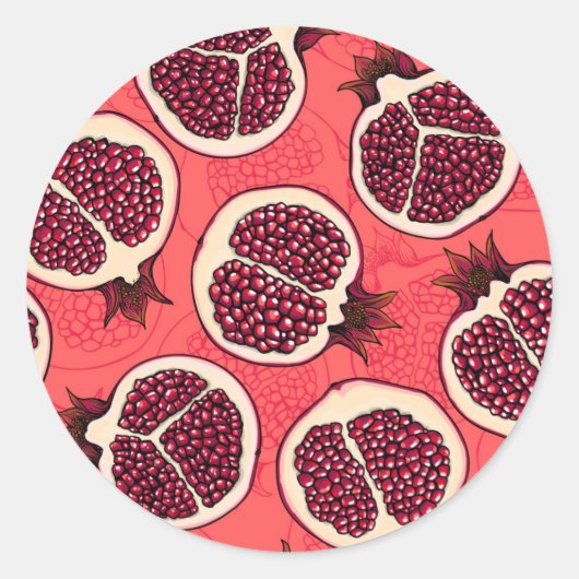 Pomegranaat 2 ronde sticker (Voorkant)