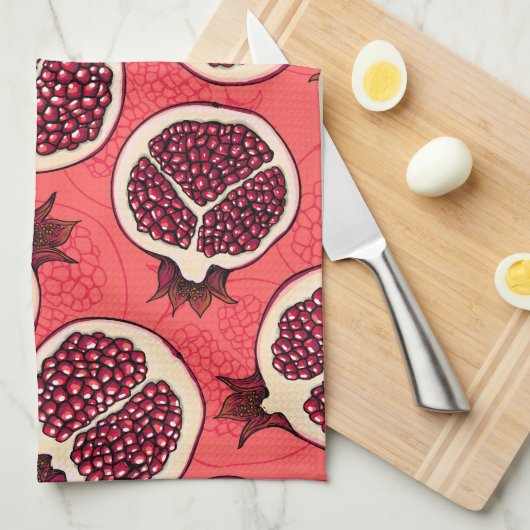 Pomegranaat 2 theedoek (Quarter Fold)