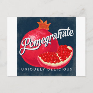 Pomegranaat Briefkaart  Fruit Label Retro