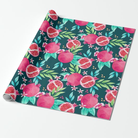 Pomegranaat Cadeaupapier (Uitgerold)