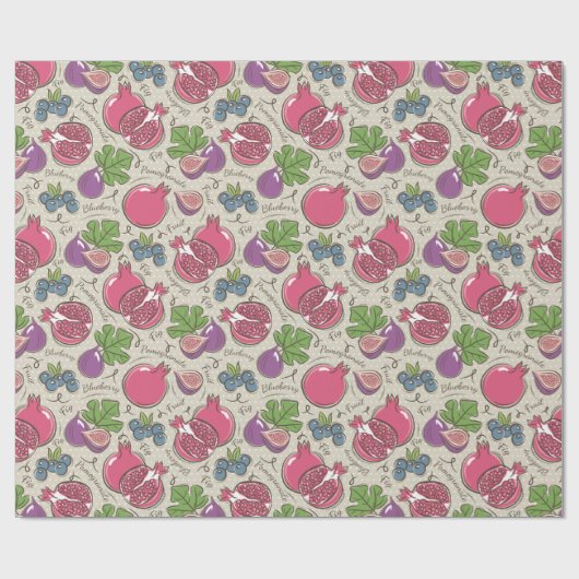 Pomegranaat Cadeaupapier (Vlak)