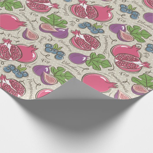 Pomegranaat Cadeaupapier (Hoek)