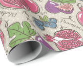 Pomegranaat Cadeaupapier (Rol Hoek)