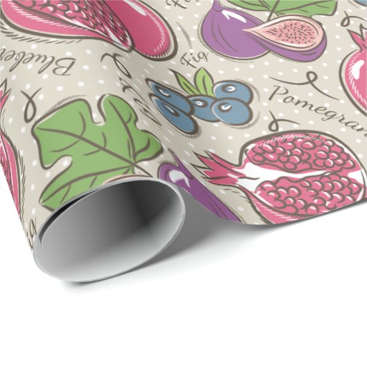 Pomegranaat Cadeaupapier (Rol Hoek)