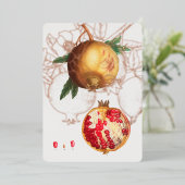 Pomegranaat door Redouté Folie Feestdagenkaart (Staand Voorkant)